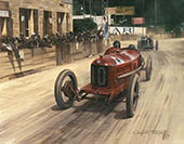 1924 French Grand Prix, Guiseppe Campari, Alfa Romeo P2 - Motorsport Art Print by Graham Turner
