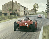 1956 Belgian Grand Prix, Spa, Peter Collins, Ferrari - Motorsport Art Print by Graham Turner
