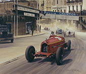 1932 Monaco Grand Prix, Tazio Nuvolari, Alfa Romeo Monza - Motorsport Art Print by Graham Turner