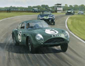 1961 Tourist Trophy, Goodwood, Jim Clark, Aston Martin Zagato - Motorsport Art Print by Graham Turner