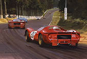 1967 Le Mans, Ferrari P4, Chris Amon - Motorsport Art Print by Graham Turner