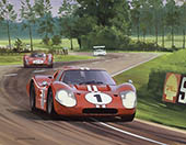 1967 Le Mans, Ford Mk IV, Gurney, Foyt - Motorsport Art Print by Graham Turner