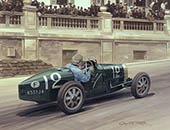 1929 Monaco Grand Prix, Williams, Bugatti - Motorsport Art Print by Graham Turner
