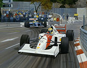 1992 Monaco Grand Prix, Ayrton Senna, McLaren - Motorsport F1 Art Print by Graham Turner
