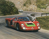 1968 Targa Florio, Alfa Romeo Tipo 33/2 - Motorsport Art Giclee Print by Graham Turner