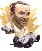 Hermann Lang - Racing Driver portrait print by Graham Turner