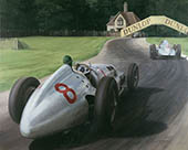 1938 Donington Grand Prix, Dick Seaman, Mercedes - Motorsport Art Print by Graham Turner