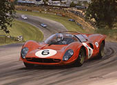 1967 BOAC 1000 kms, Ferrari P4, Amon, Stewart - Motorsport Art Print by Graham Turner