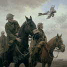 'Steady Boy' - World War 1 British army cavalry horse art print - Military equestrian painting by Graham Turner