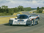 1987 Le Mans, Porsche 962 - Motorsport Art Print by Graham Turner