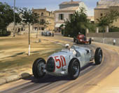 Bernd Rosemeyer, Auto Union, 1936 Coppa Acerbo - print from a painting by Graham Turner