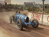 1926 Targa Florio, Bartholomeo Costantini, Bugatti 35T - Motorsport Art Print by Graham Turner