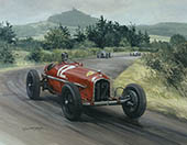 1935 German Grand Prix, Tazio Nuvolari, Alfa Romeo P3 - Motorsport Art Print by Graham Turner