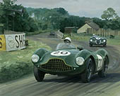 1953 Tourist Trophy, Dundrod, Peter Collins, Aston Martin DB3S - Motorsport Art Print by Graham Turner