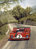 1972 Targa Florio, Ferrari 312P, Munari, Merzario - Motorsport Art Giclee Print by Graham Turner
