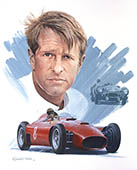 Peter Collins - Racing Driver portrait print by Graham Turner