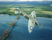 Eric 'Winkle' Brown, Supermarine Seafire - Aviation print by Michael Turner