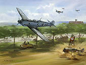 Werner Moelder, Messerschmitt 109 - print from an aviation painting by Michael Turner