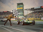 Jim Clark, Lotus, 1965 British Grand Prix - print from a painting by Michael Turner