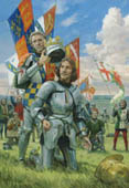 Henry Tudor is crowned at Bosworth greeting cards