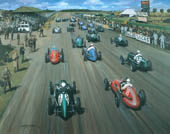 1948 RAC Grand Prix, Silverstone - Motorsport art print by Michael Turner