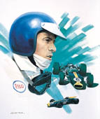 Jim Clark - Motorsport Art print by Graham Turner