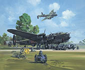 Lancaster Dispersal - WW2 Art print from aviation painting by Michael Turner