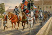 Richard III leaves Leicester before the Battle of Bosworth, 1485 - Medieval Art print by Graham Turner
