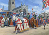 Anthony Woodville, Lord Scales, jousting at Smithfield 1467 - painting by Graham Turner