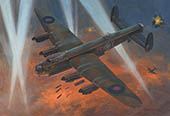 Lancaster over Dortmund 1943 - Aviation painting by Graham Turner