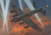 Lancaster over Dortmund 1943 - Aviation painting by Graham Turner