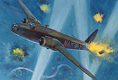 Wellington over Duisburg 1943 - Aviation painting by Graham Turner
