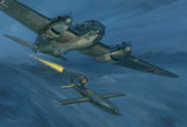 Heinkel He 111 releases its V1 flying bomb - original painting by Graham Turner