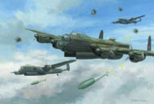 617 Squadron Lancaster, Tallboy bombing raid - painting by Graham Turner