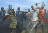 Simon de Montfort at the Battle of Evesham - Medieval Art by Graham Turner