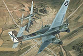 Legion Condor Stukas, Spanish Civil War - original painting by Graham Turner