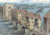 Fauconberg's attack across London Bridge, May 1471 - original painting by Graham Turner
