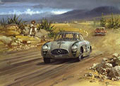 1952 Carrera Panamericana, Kling, Mercedes 300 SL - Original Painting by Michael Turner