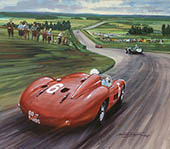Stirling Moss, Maserati 300S, 1956 Nurburgring 1000kms - Original Painting by Michael Turner