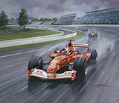 Michael Schumacher, Ferrari, 2003 US Grand Prix, Indianapolis - Original Painting by Michael Turner