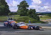 Lewis Hamilton, McLaren, 2009 Hungarian Grand Prix - Original Painting by Michael Turner