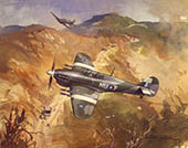Ground Attack - Original aviation painting of Hawker Hurricane IIc by Michael Turner