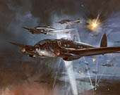 Terror in the Night - original Heinkel 111 aviation painting by Michael Turner