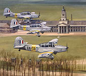 'Cranwell Prentices' - Original aviation painting of Percival Prentice by Michael Turner