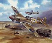 Desert Action - Curtiss Tomahawk original painting by Michael Turner