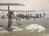 'Dropping Off' - Original aviation painting of Vickers Virginia by Michael Turner