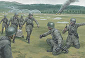 Fallschirmjger take Stavanger-Sola airfield - painting by Graham Turner