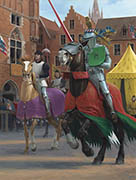 Pas d'armes de l'Arbre d'Or - Bruges 1468 - Medieval Jousting Painting by Graham Turner