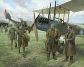 'Replacements' - Royal Flying Corps BE2e oil painting