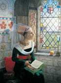 Reverie, Medieval Lady - Medieval Art print by Graham Turner
